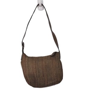 Fossil Mini Woven Shoulder Bag With Leather Handle #75082 8.5" W x 7" H x 2" D